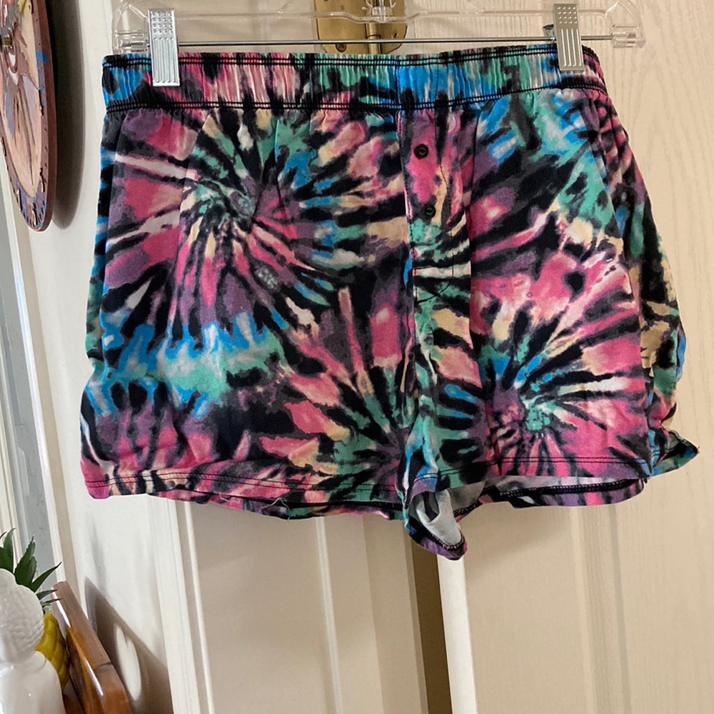Tie-Dye Cotton Sleep Shorts - Multicolor